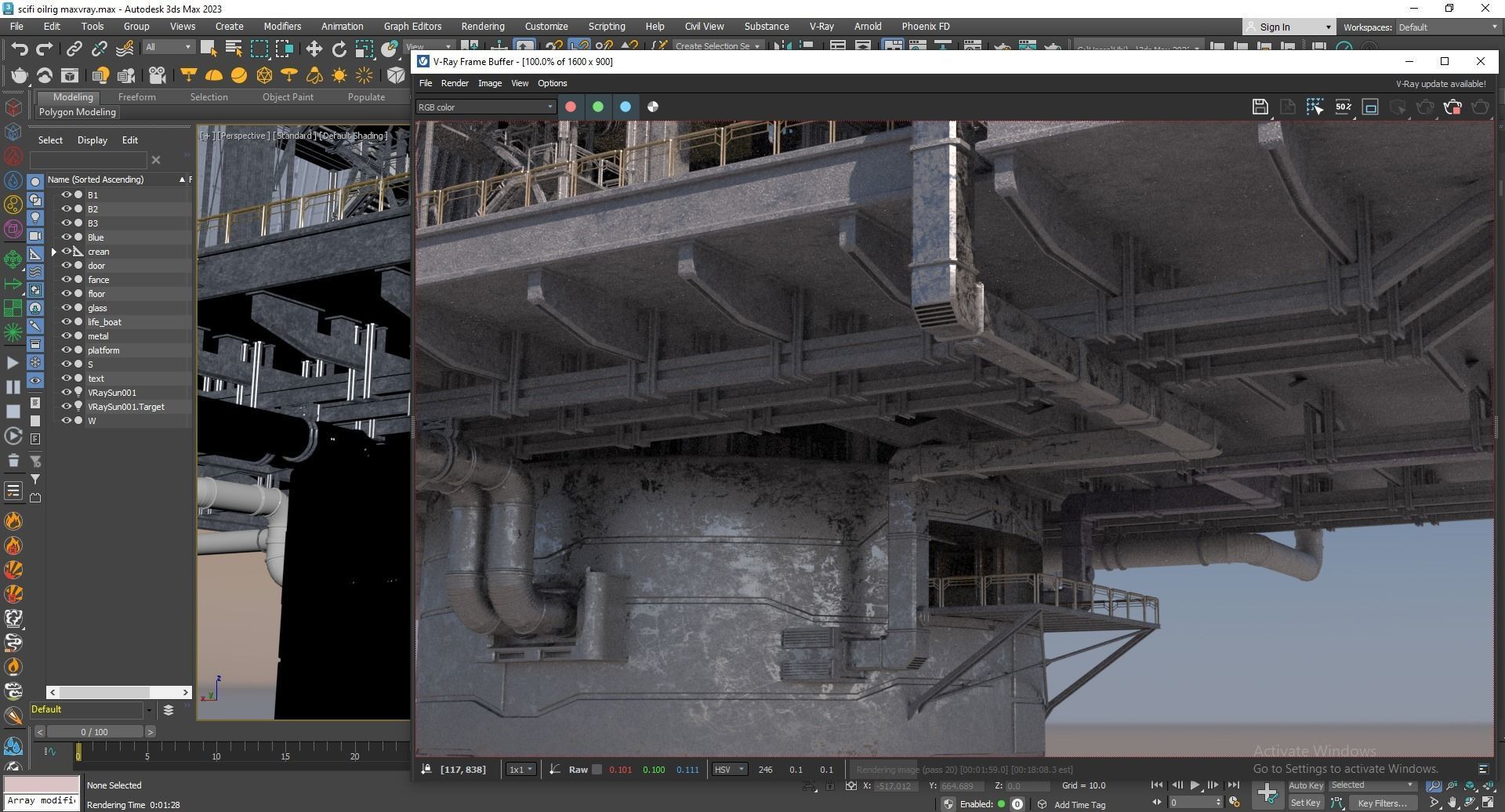 Sci-fi OilRig 3D model_17