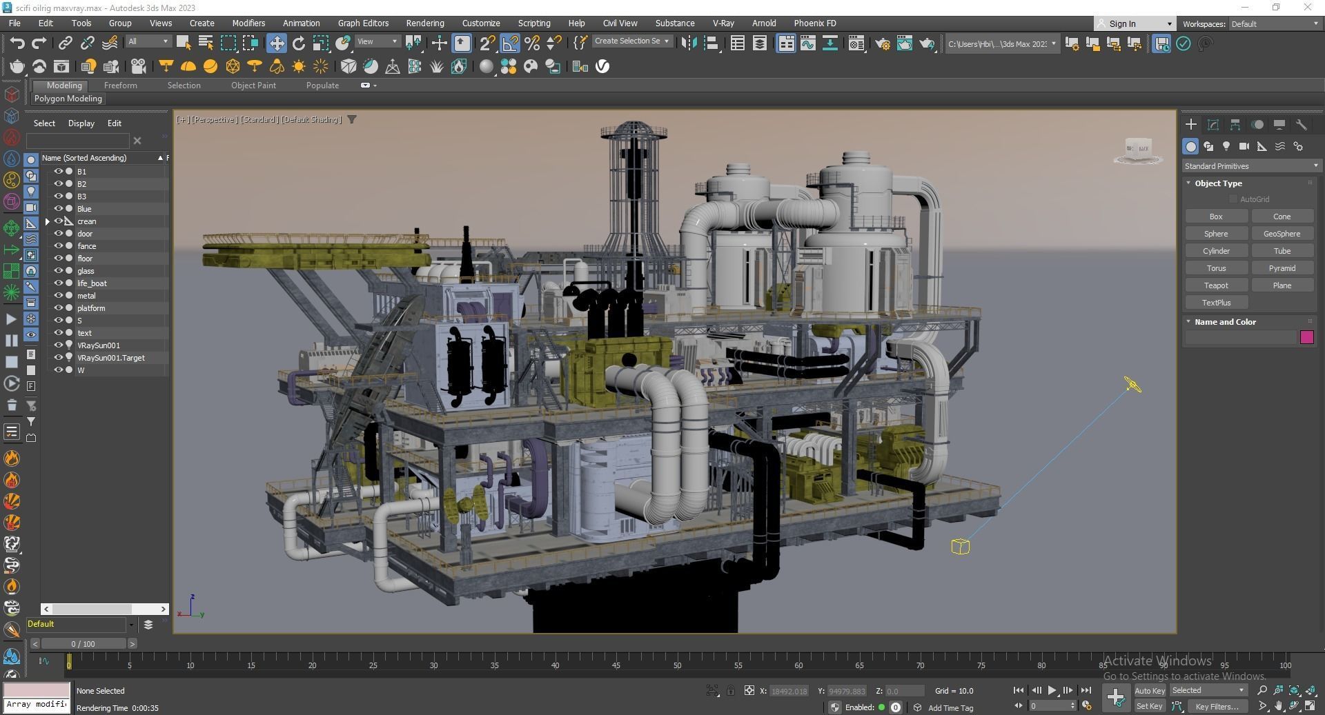Sci-fi OilRig 3D model_9