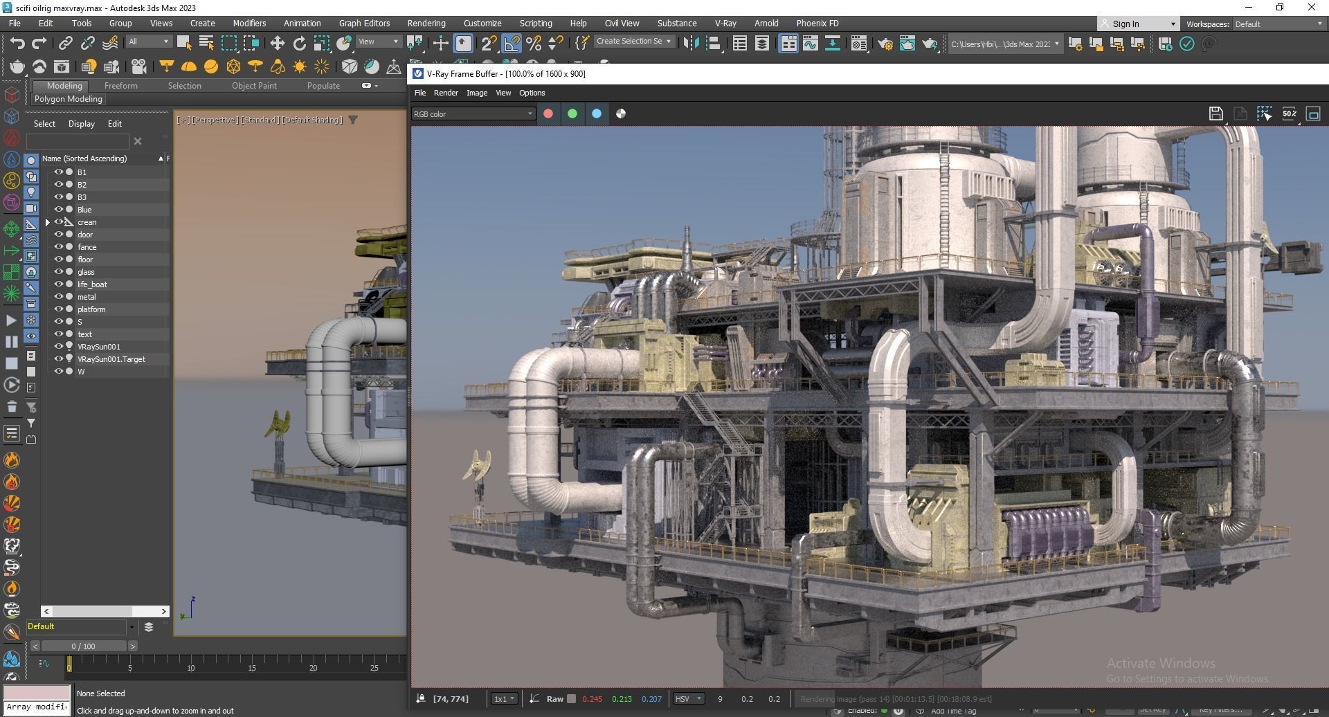 Sci-fi OilRig 3D model_14