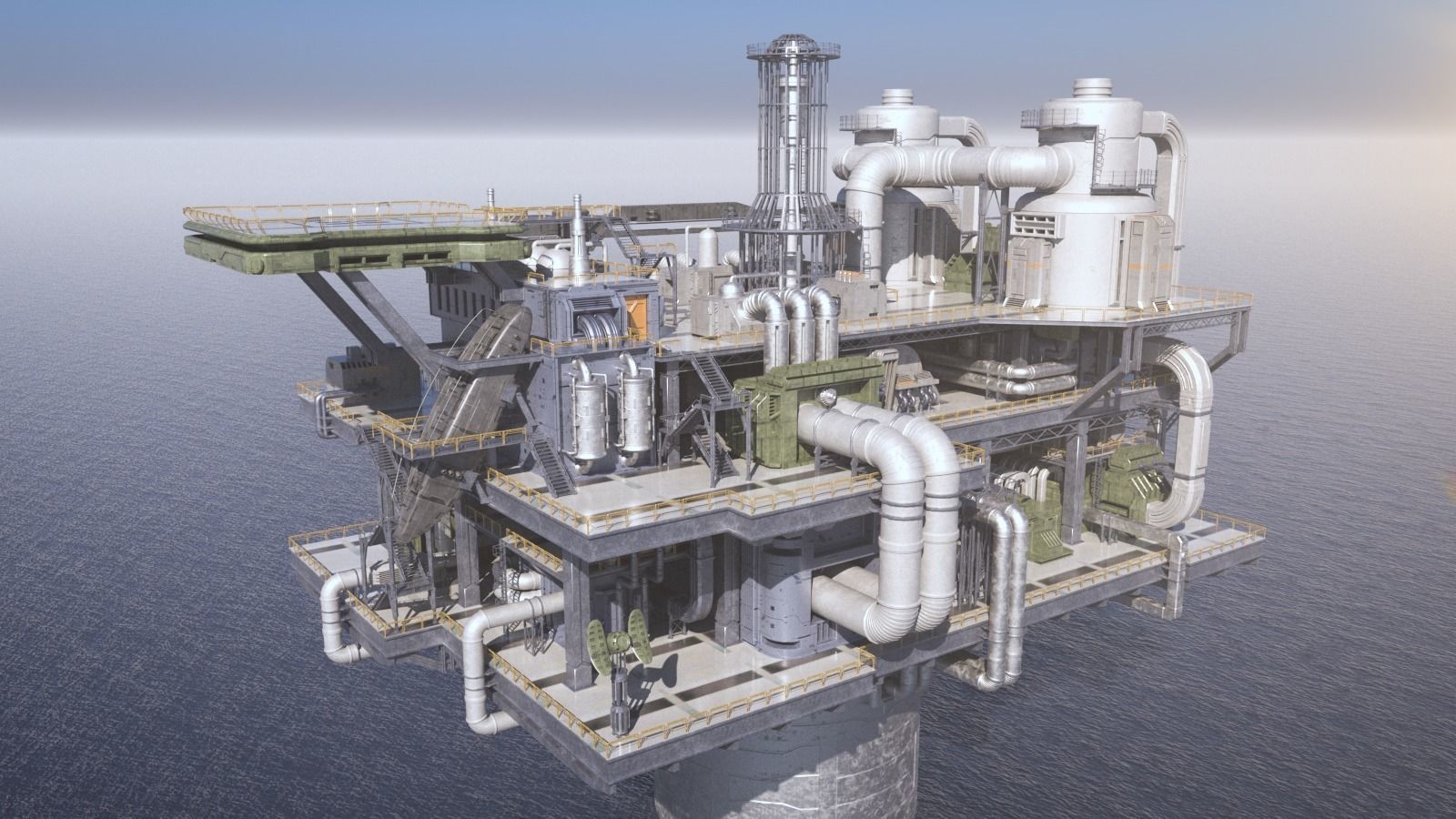 Sci-fi OilRig 3D model_3