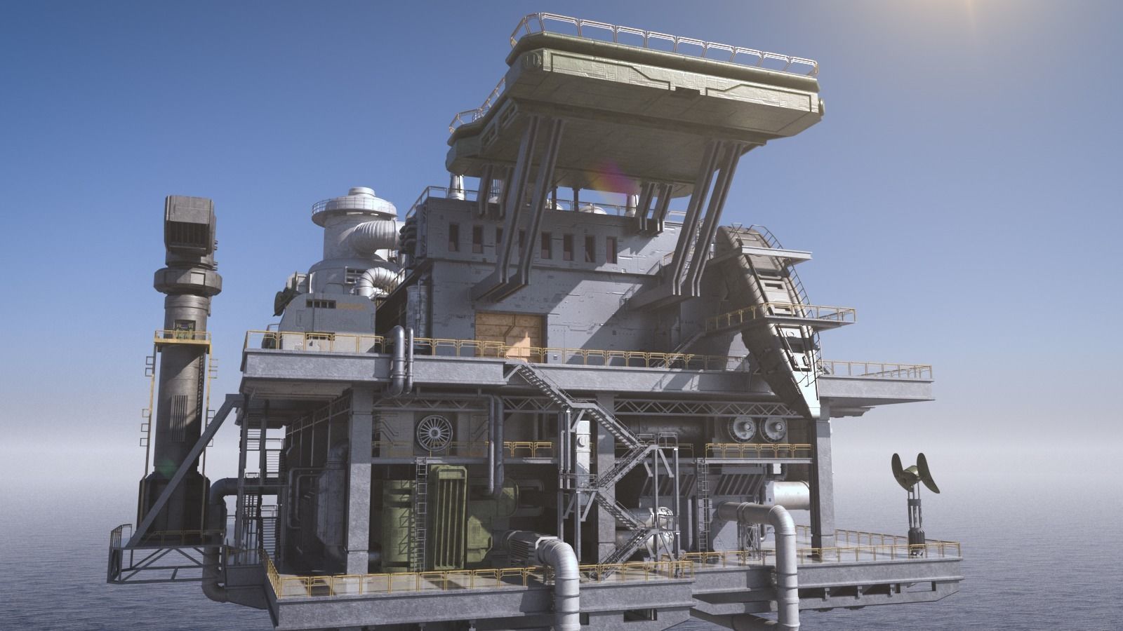 Sci-fi OilRig 3D model_5