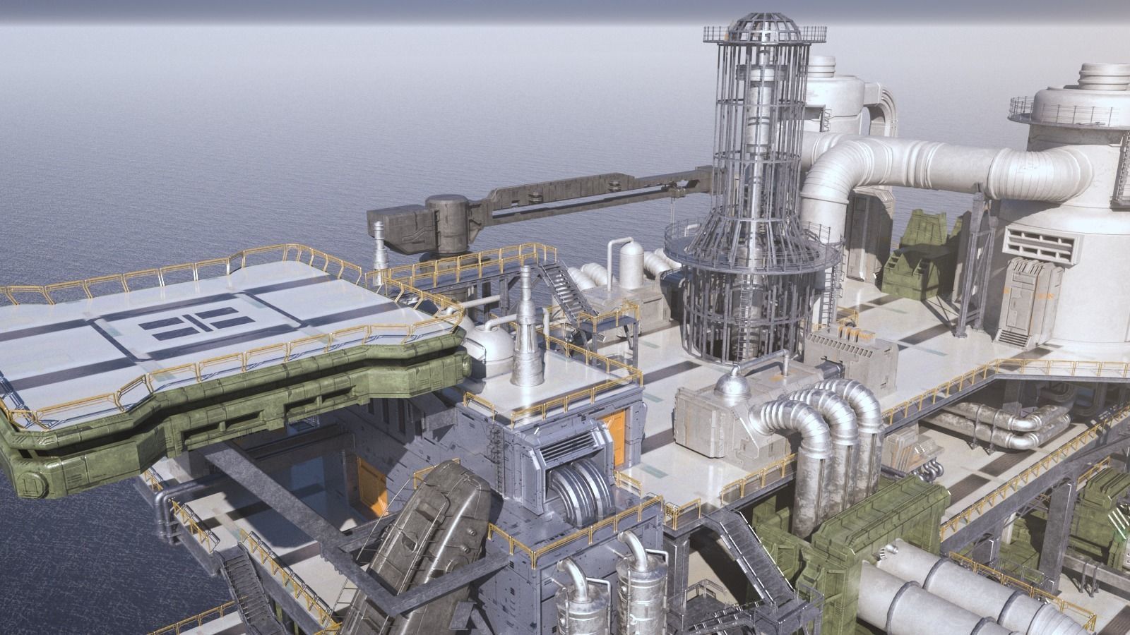 Sci-fi OilRig 3D model_6