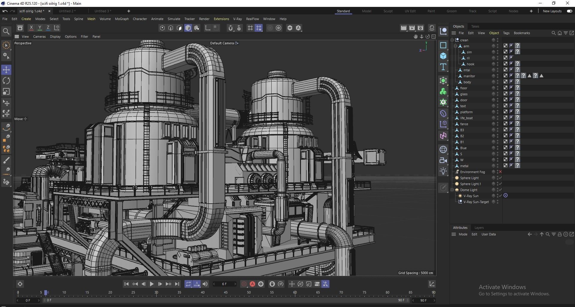 Sci-fi OilRig 3D model_13