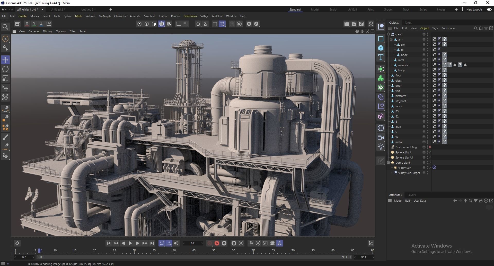 Sci-fi OilRig 3D model_19