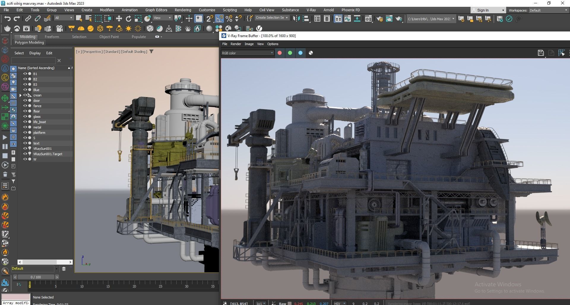 Sci-fi OilRig 3D model_16