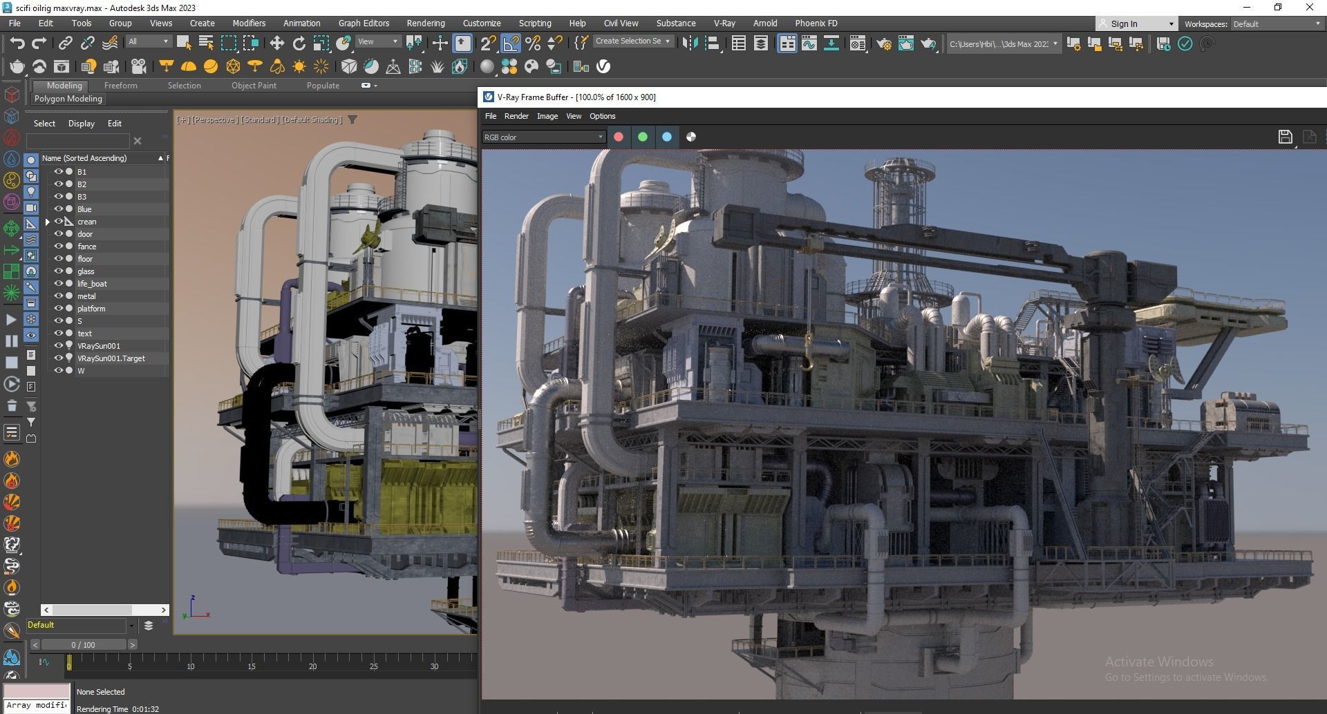 Sci-fi OilRig 3D model_15