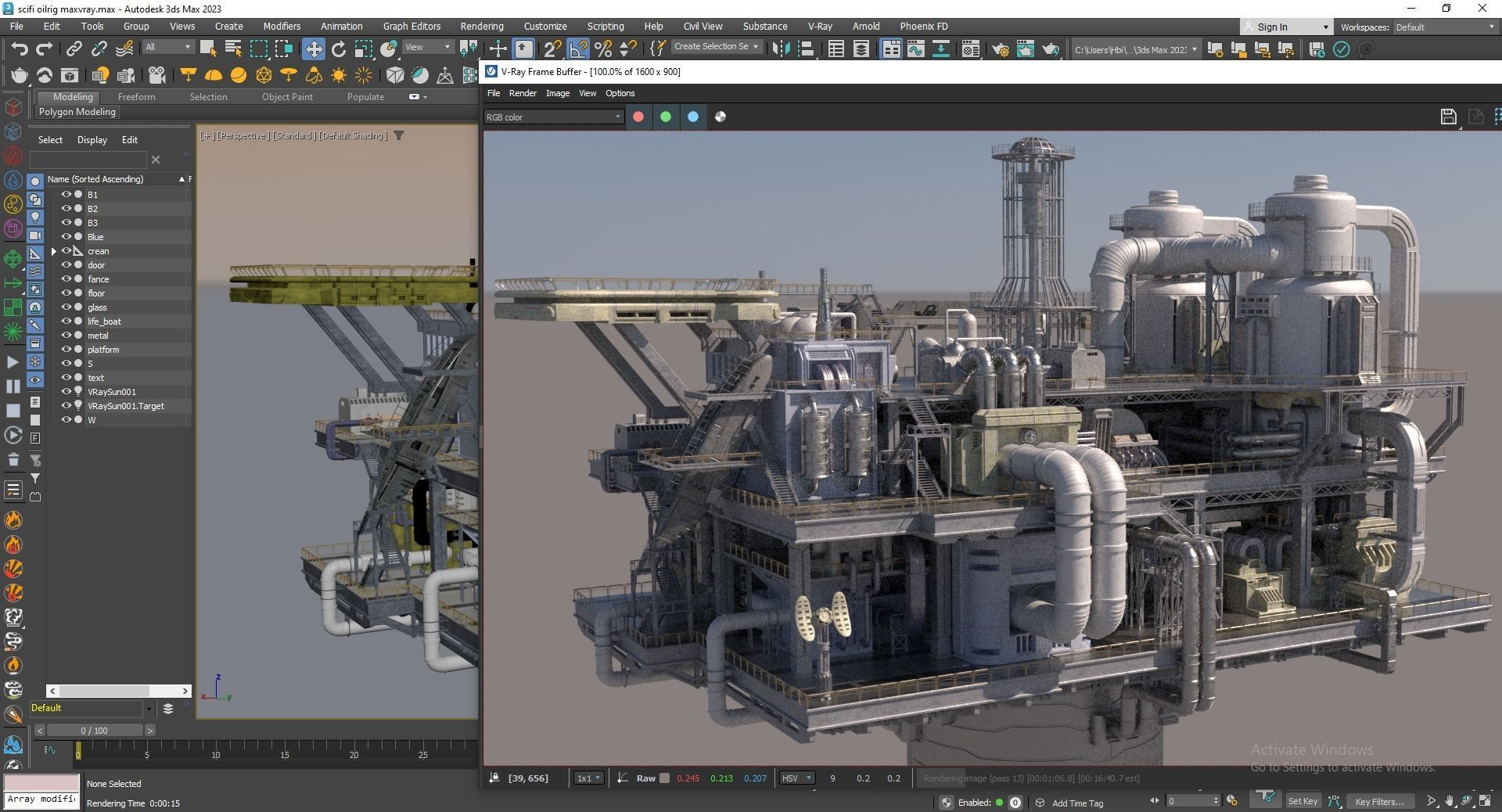 Sci-fi OilRig 3D model_11