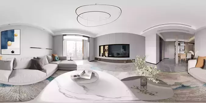 restaurant minimalist panoramic Modern 3D model