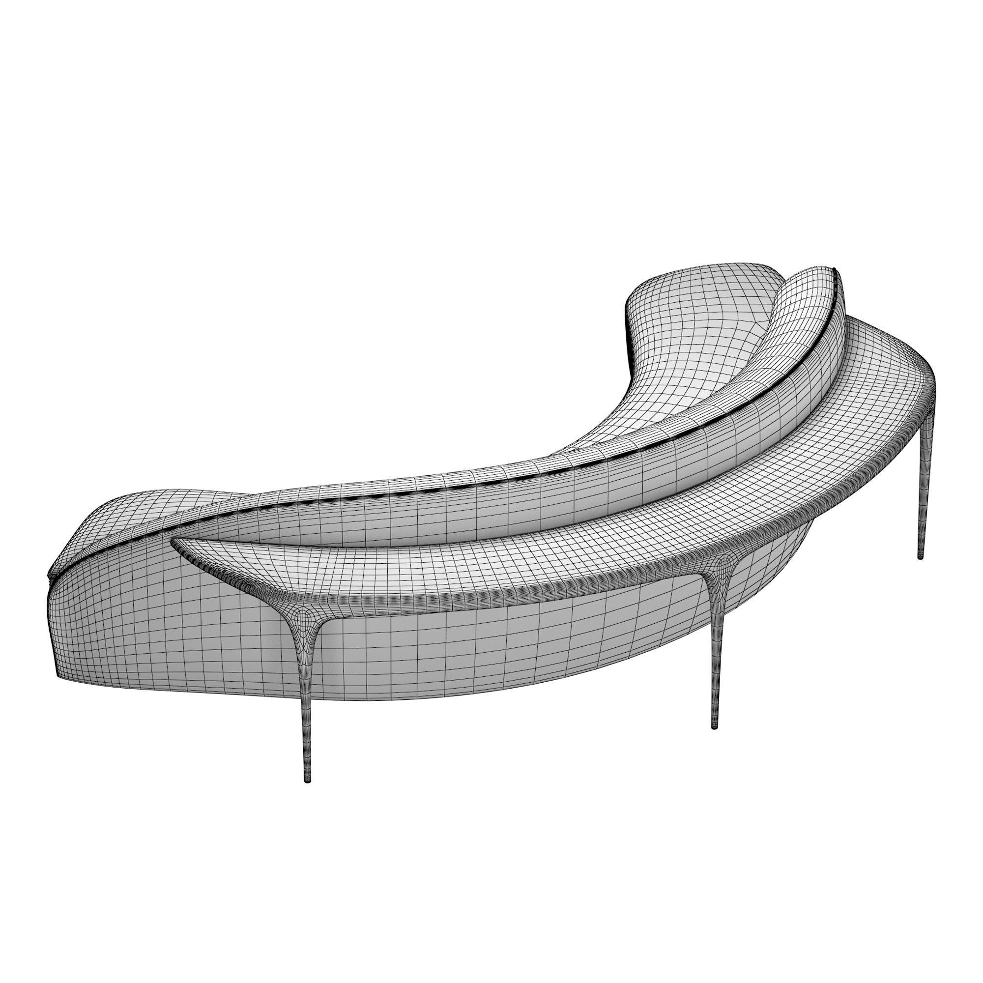Sculpted Sofa Table 9011 3D model_5