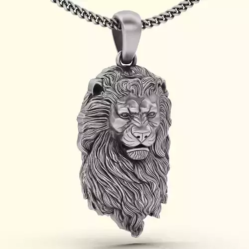Lion pendant silver gold printable 3d model jewelry