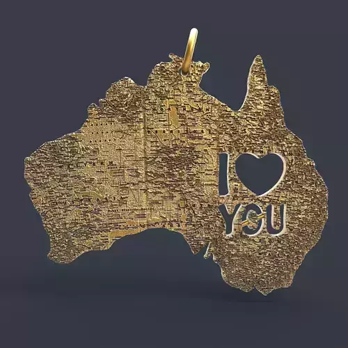 AUSTRALIA Map PENDANT 3D print model