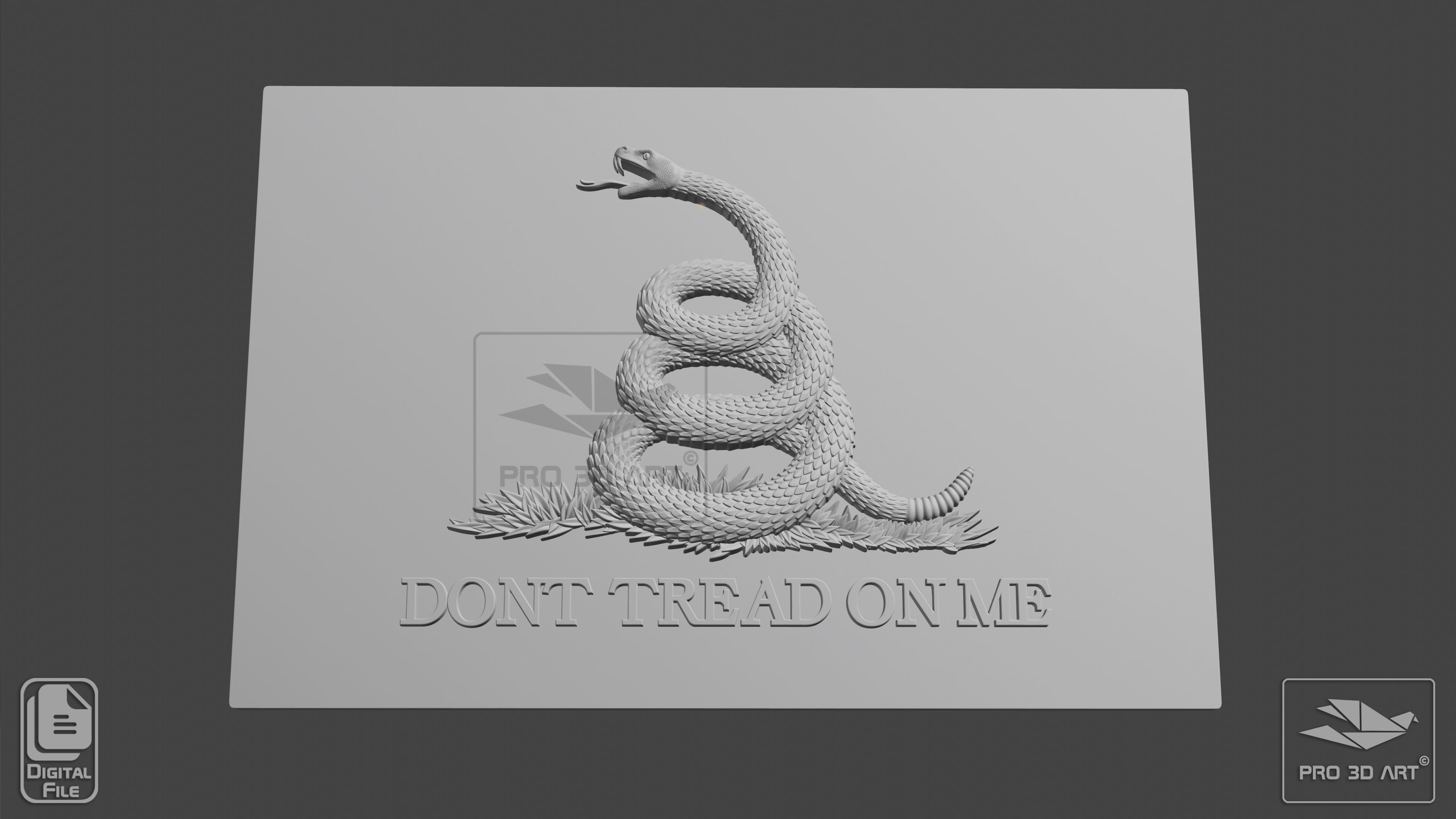 Dont Tread On Me Flag - Pack - CNC Files For Wood 3D model_6