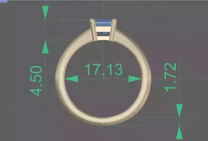 Solitaire for half-carat princess cut diamond