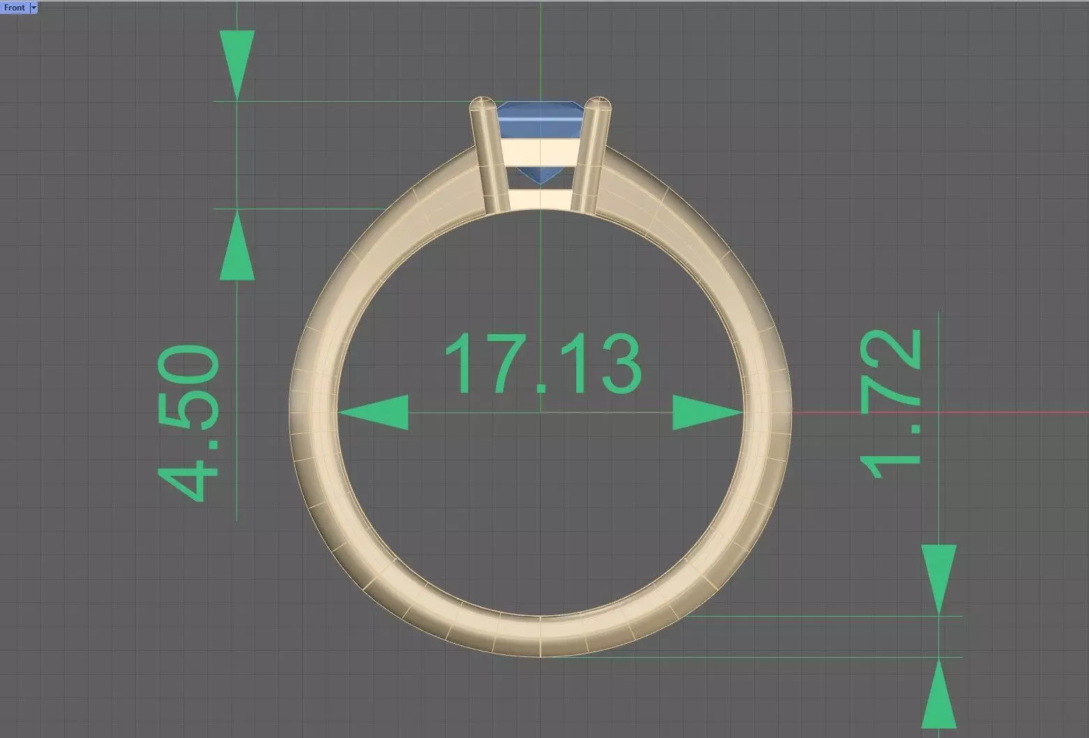 Solitaire for half-carat princess cut diamond Free 3D print model