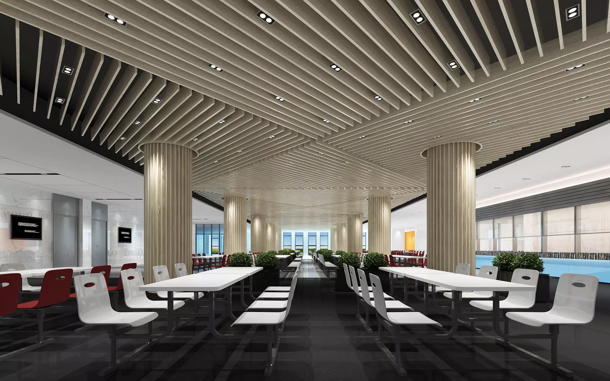 Modern catering hotel Restaurant cafeteria 3D model