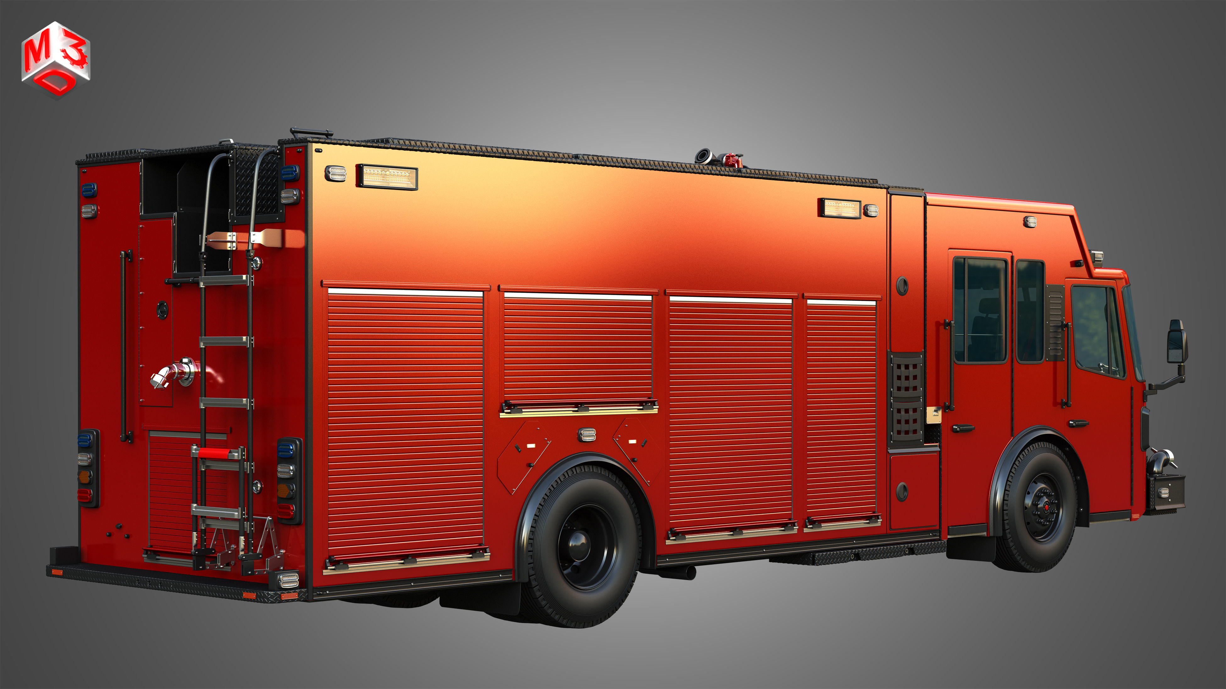 Ferrara Fire Apparatus - Fire Trucks 3 in 1 3D Model Collection_7
