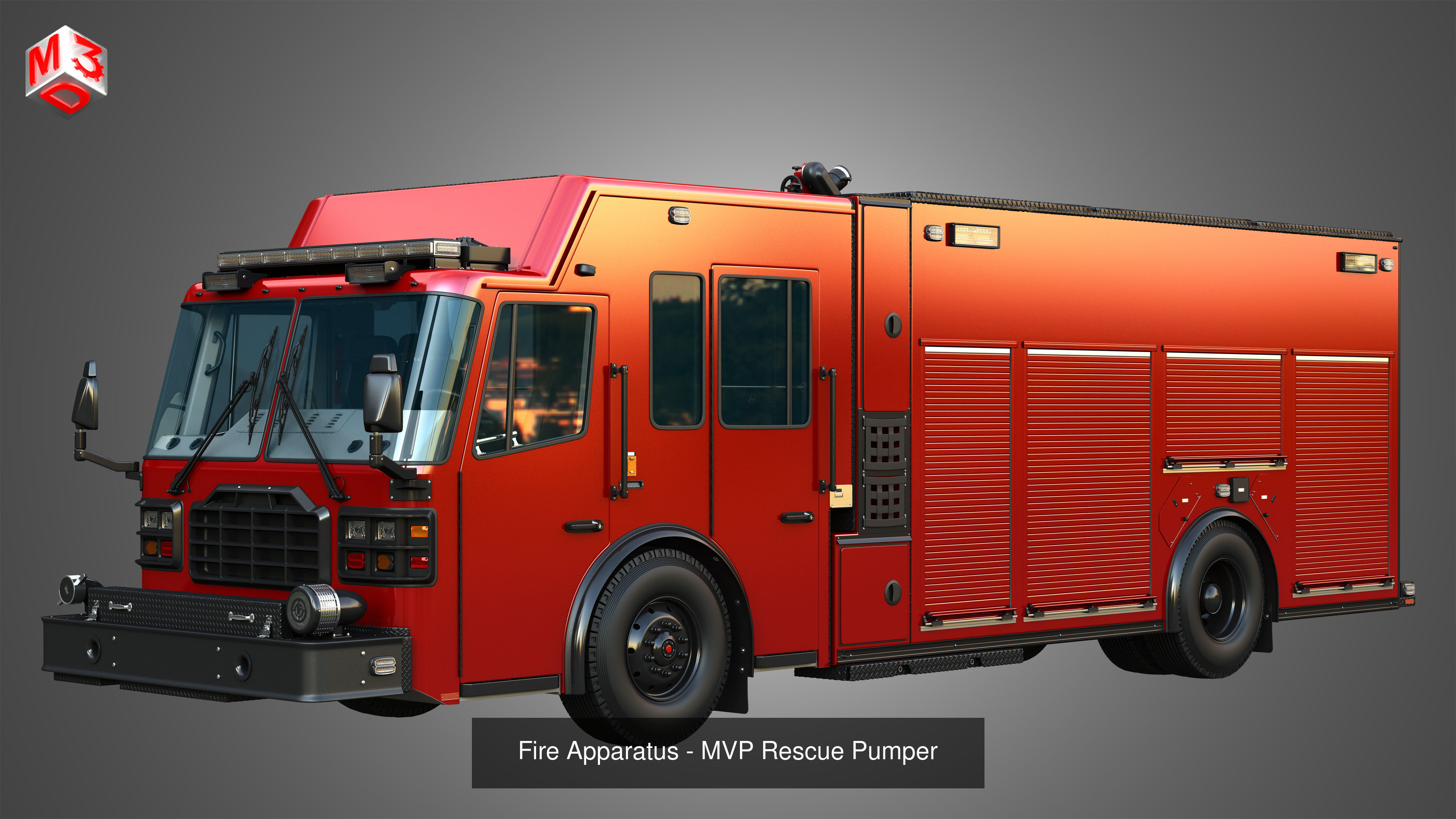 Ferrara Fire Apparatus - Fire Trucks 3 in 1 3D Model Collection_4