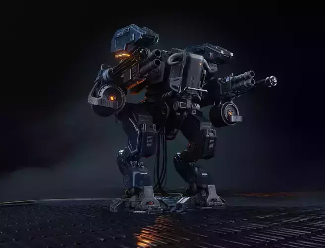 Low-polygon 3D model of a robot with 4K textures Low-poly 3D model