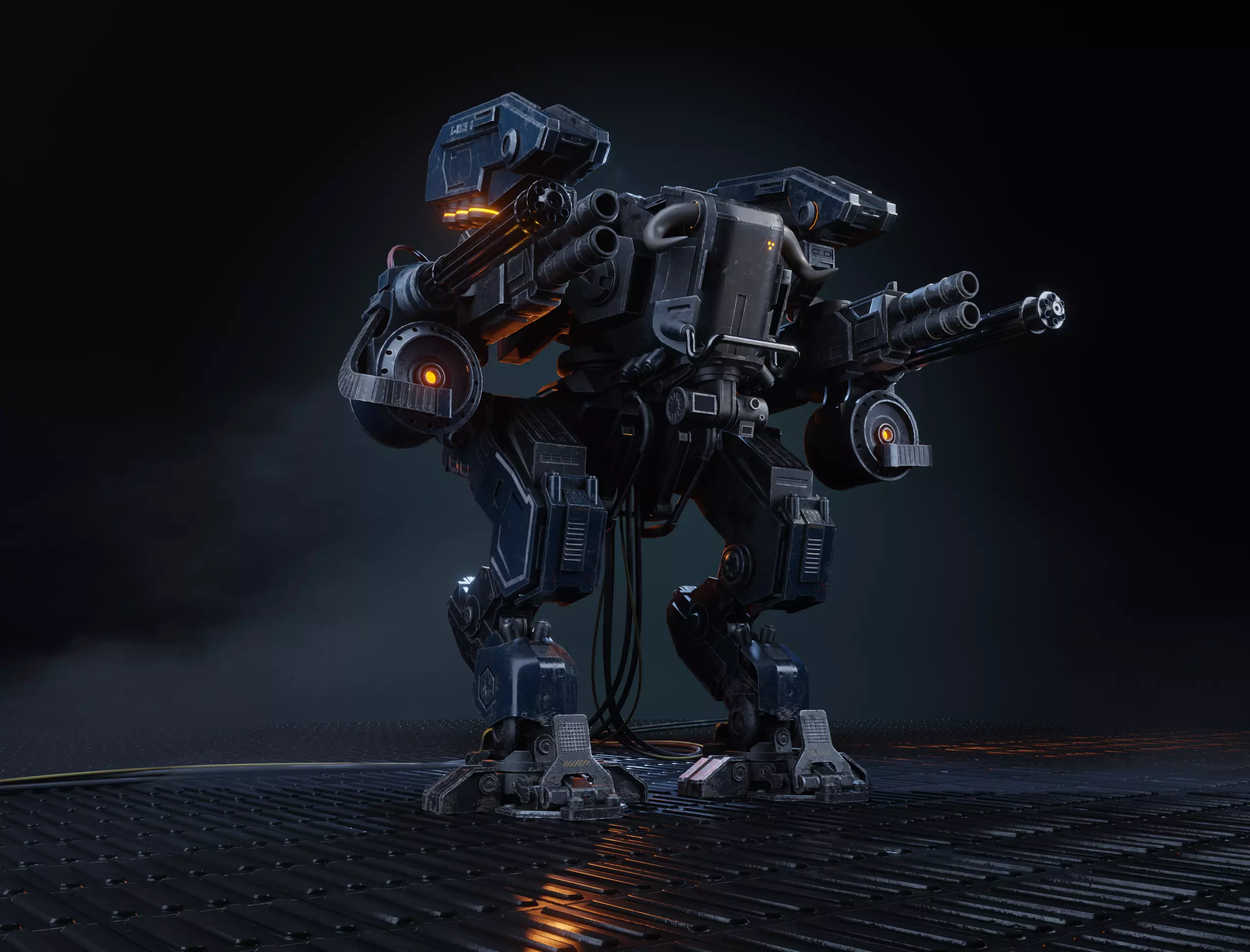 Low-polygon 3D model of a robot with 4K textures Low-poly 3D model_0