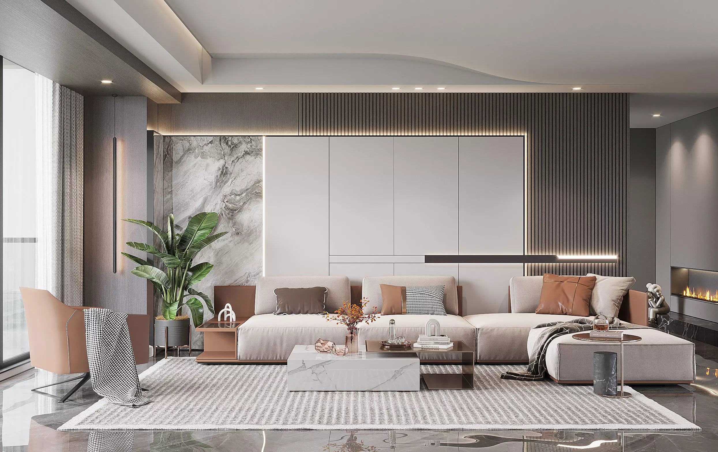 living room Modern 3D model