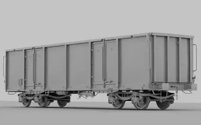 High Poly Railway wagon