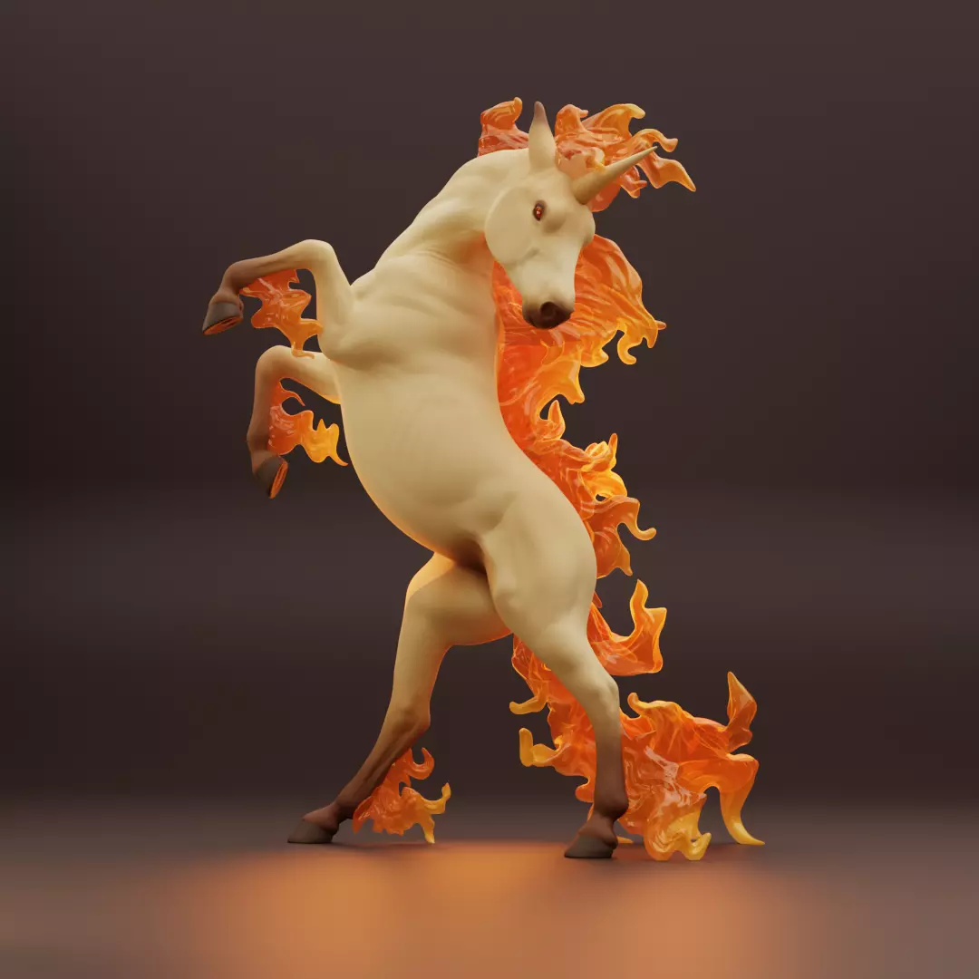 Rearing Rapidash Pokemon 3D print model_0