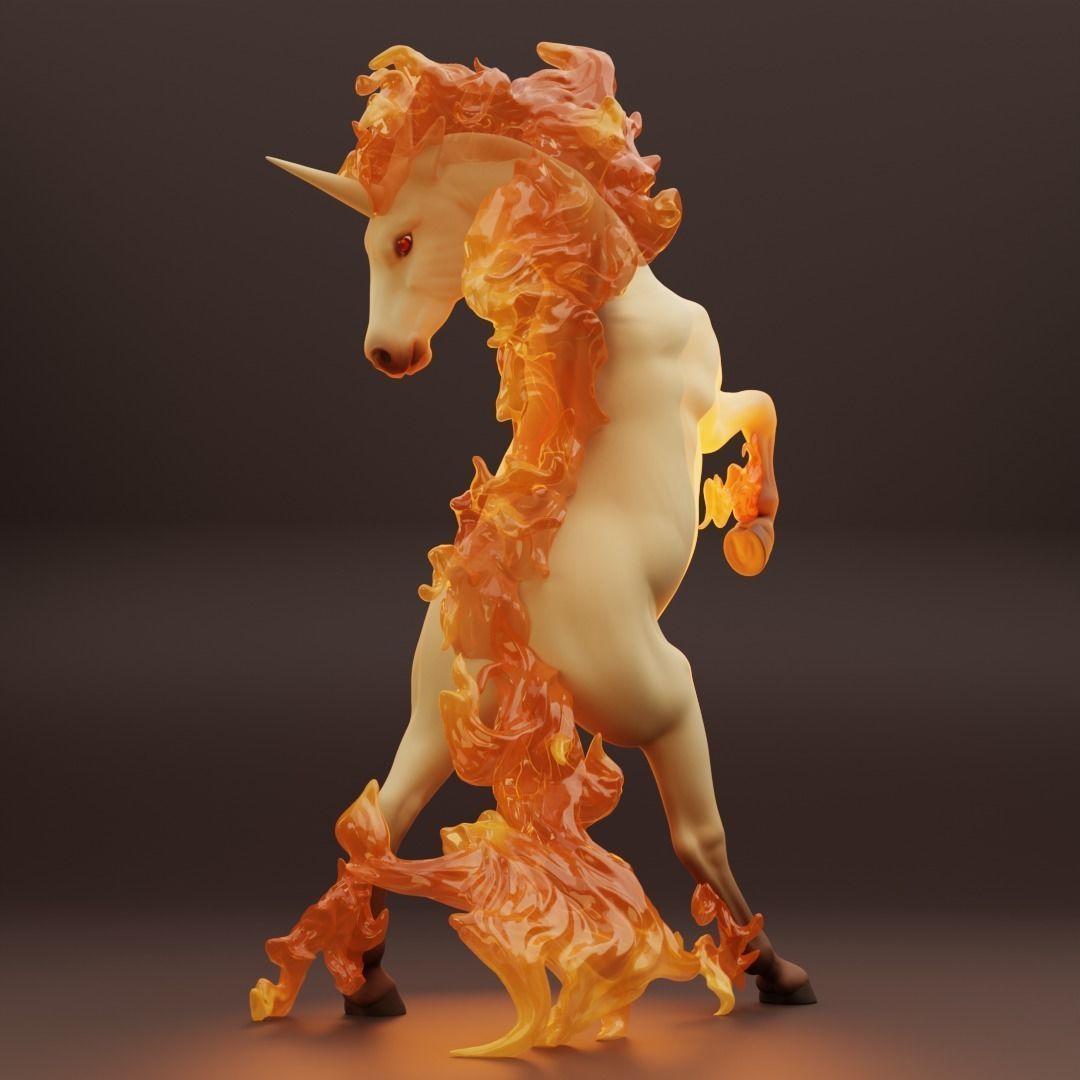 Rearing Rapidash Pokemon 3D print model_2