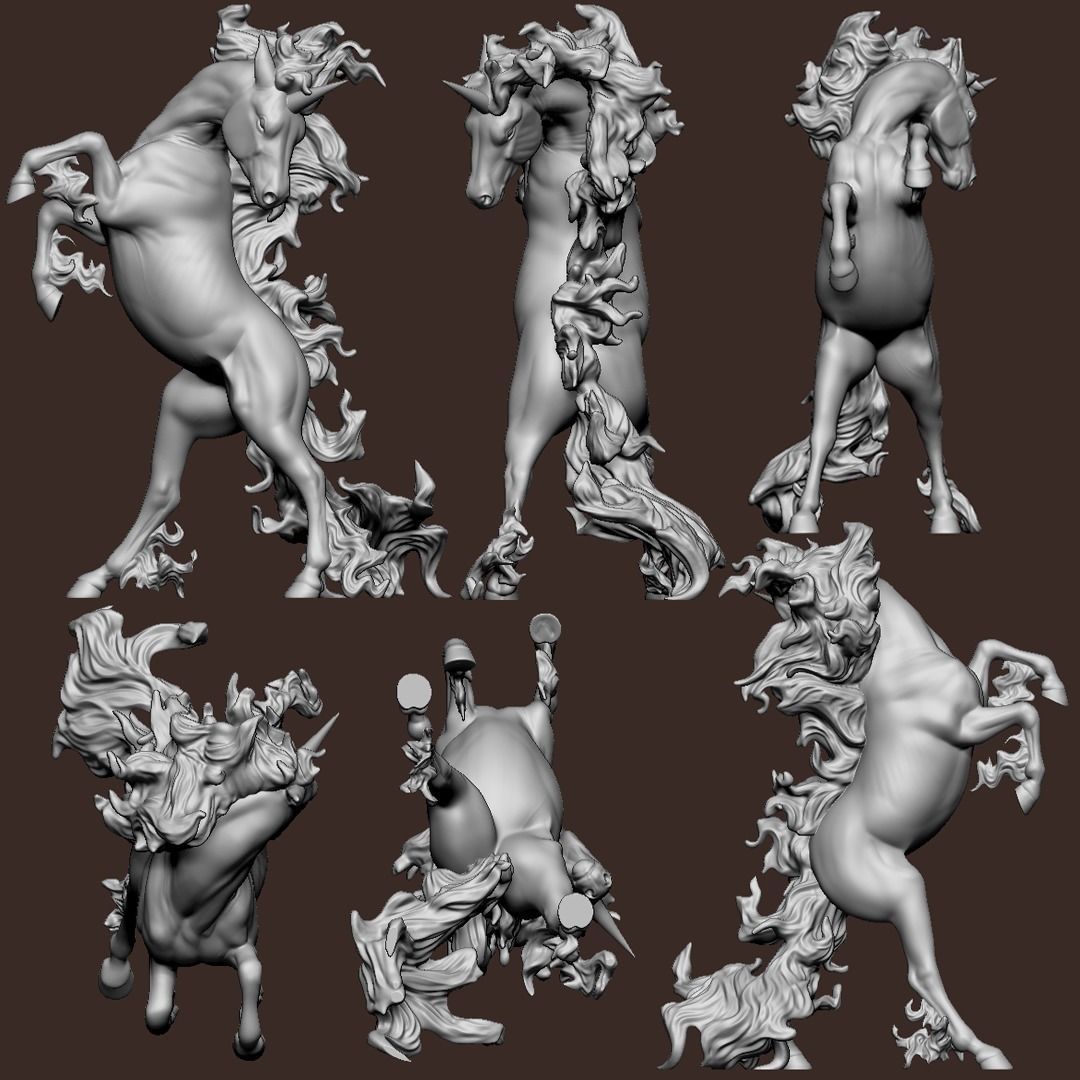 Rearing Rapidash Pokemon 3D print model_3