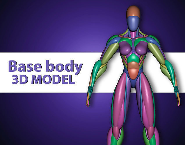 stylized female body blocking model 3D model 3D model