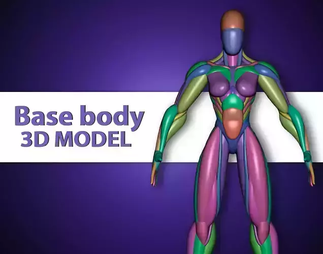 stylized female body blocking model 3D model 3D model