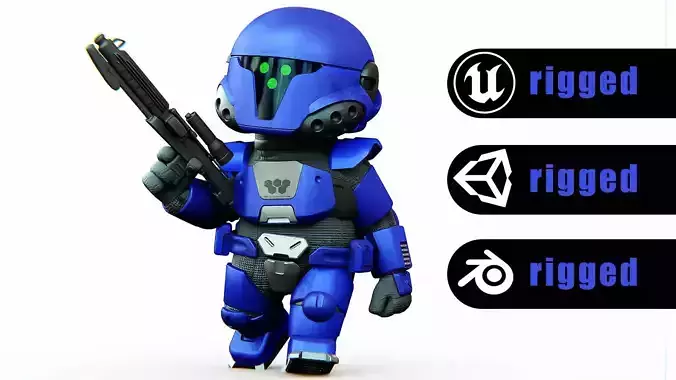 IMPERIAL TROOPER R-C Rigged for Unreal Engine - Unity - MIXAMO 