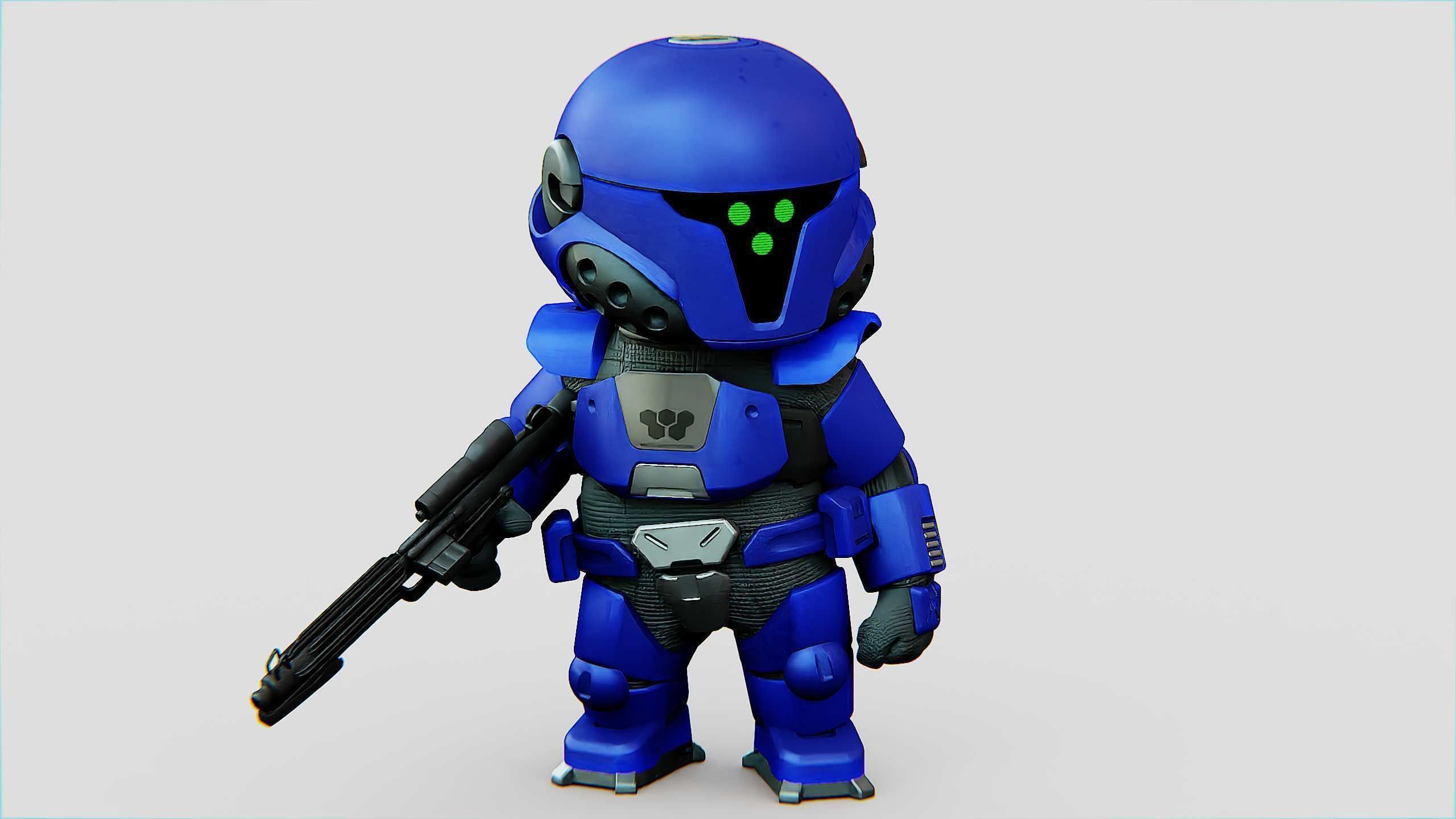 IMPERIAL TROOPER R-C Rigged for Unreal Engine - Unity - MIXAMO 3D model_18