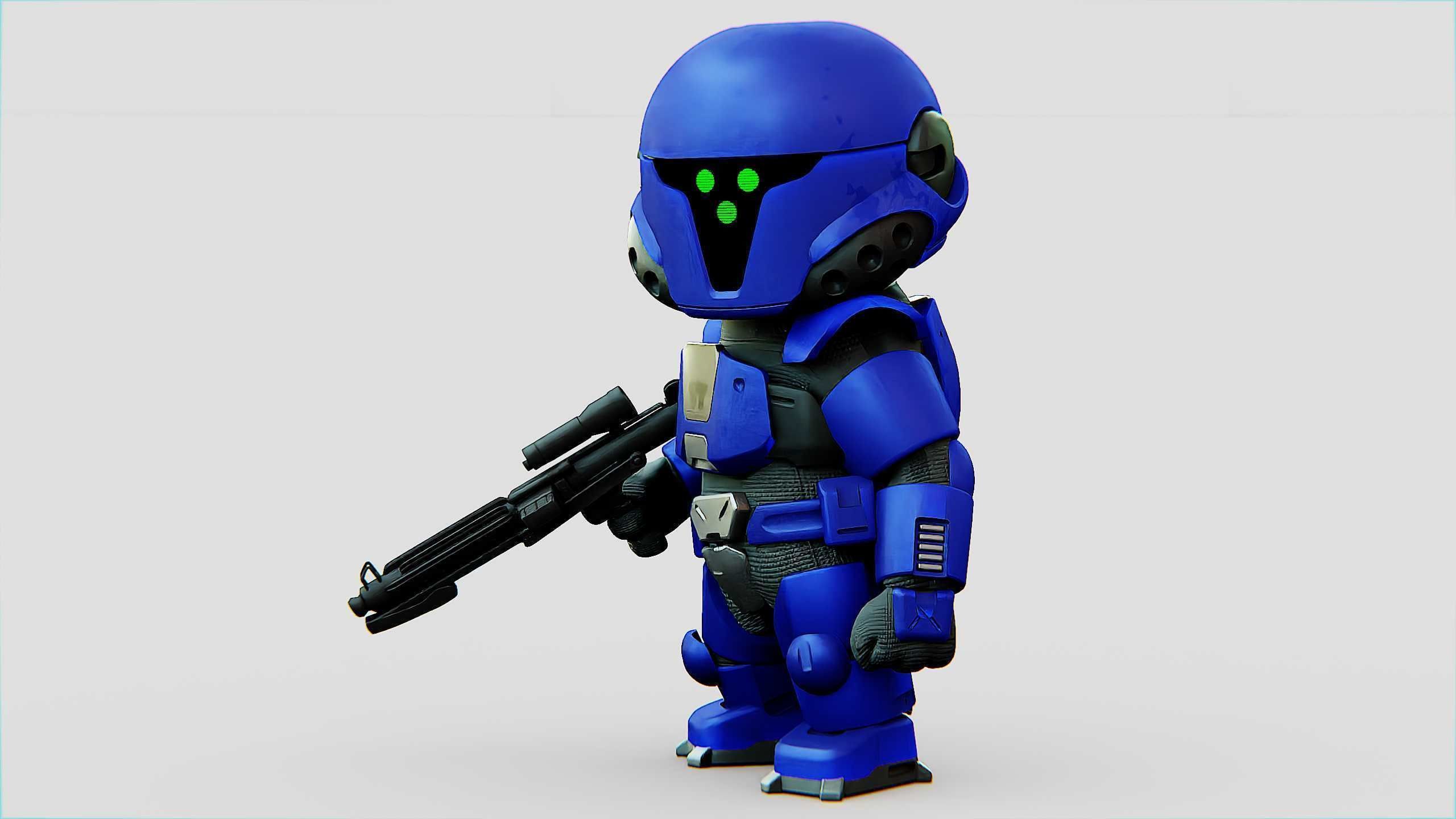 IMPERIAL TROOPER R-C Rigged for Unreal Engine - Unity - MIXAMO 3D model_3