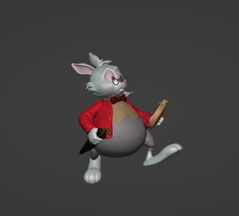White rabbit from Alice in WonderLand 3D print model_4