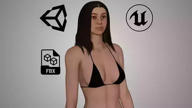 Realistic Girl with bikini - GameReady
