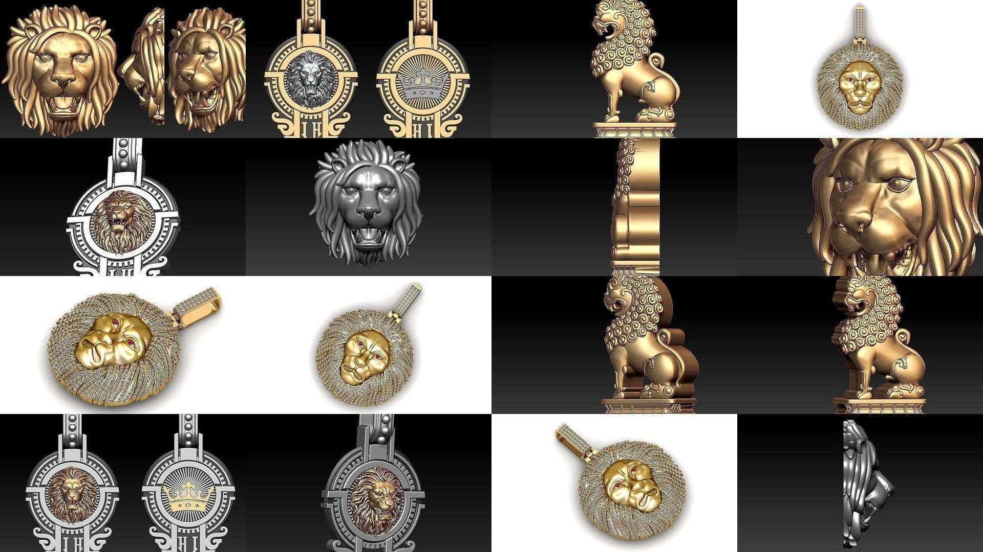 Lion pendant and ring collection  _4