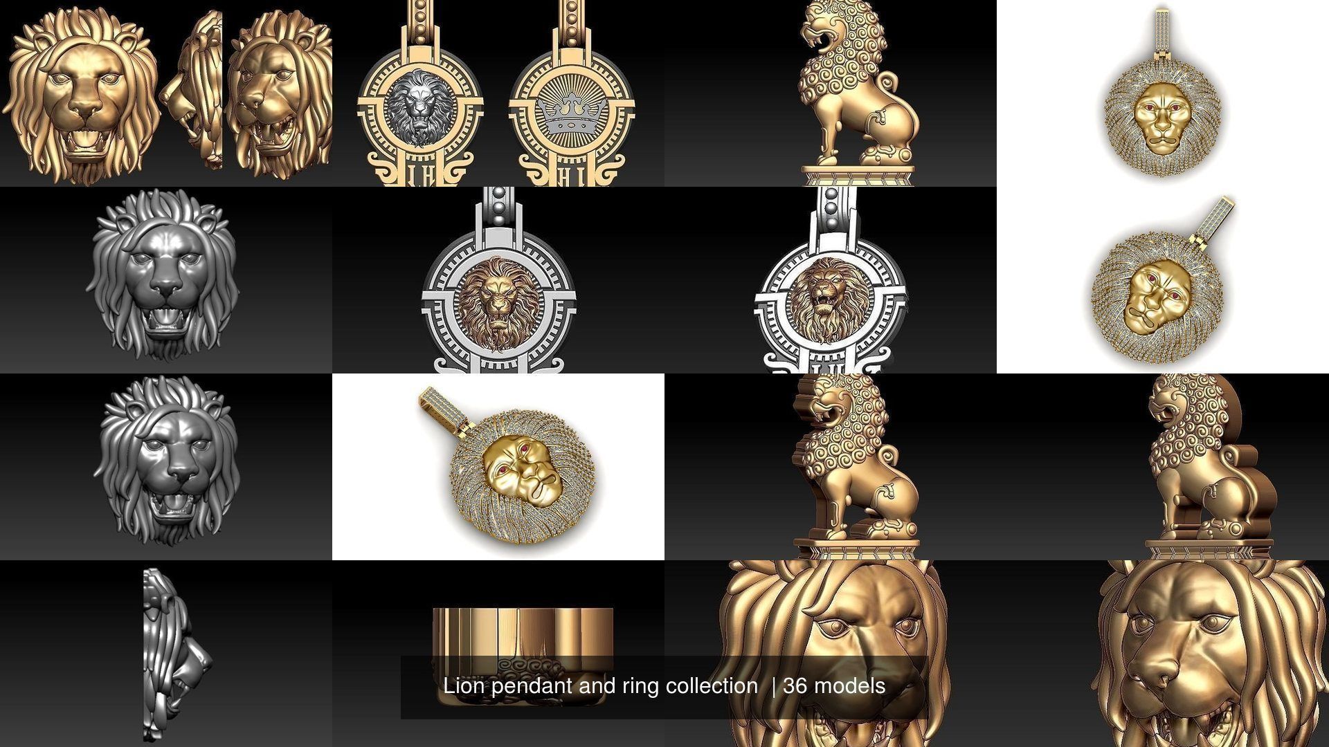 Lion pendant and ring collection  _5