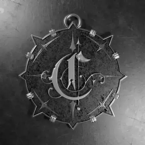 Medallion with letter C 3D printable model 3D print model