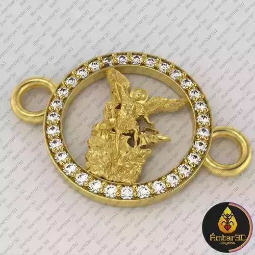 Archangel Michael Divine Protector Gem Encrusted Charm 3D print model