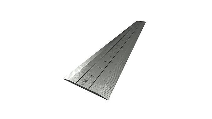 30cm Steel Ruler Free 3D model
