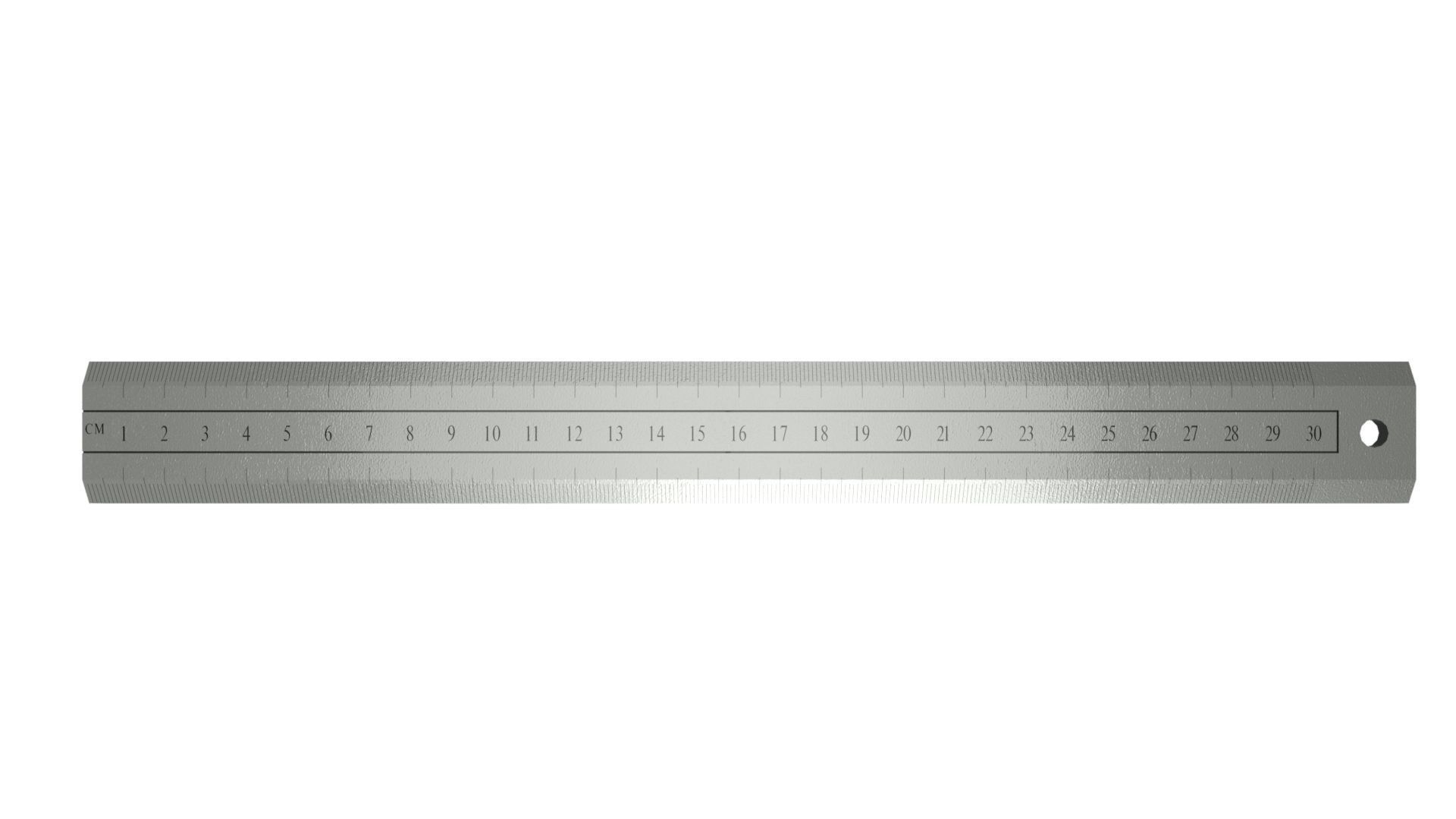 30cm Steel Ruler Free 3D model_2