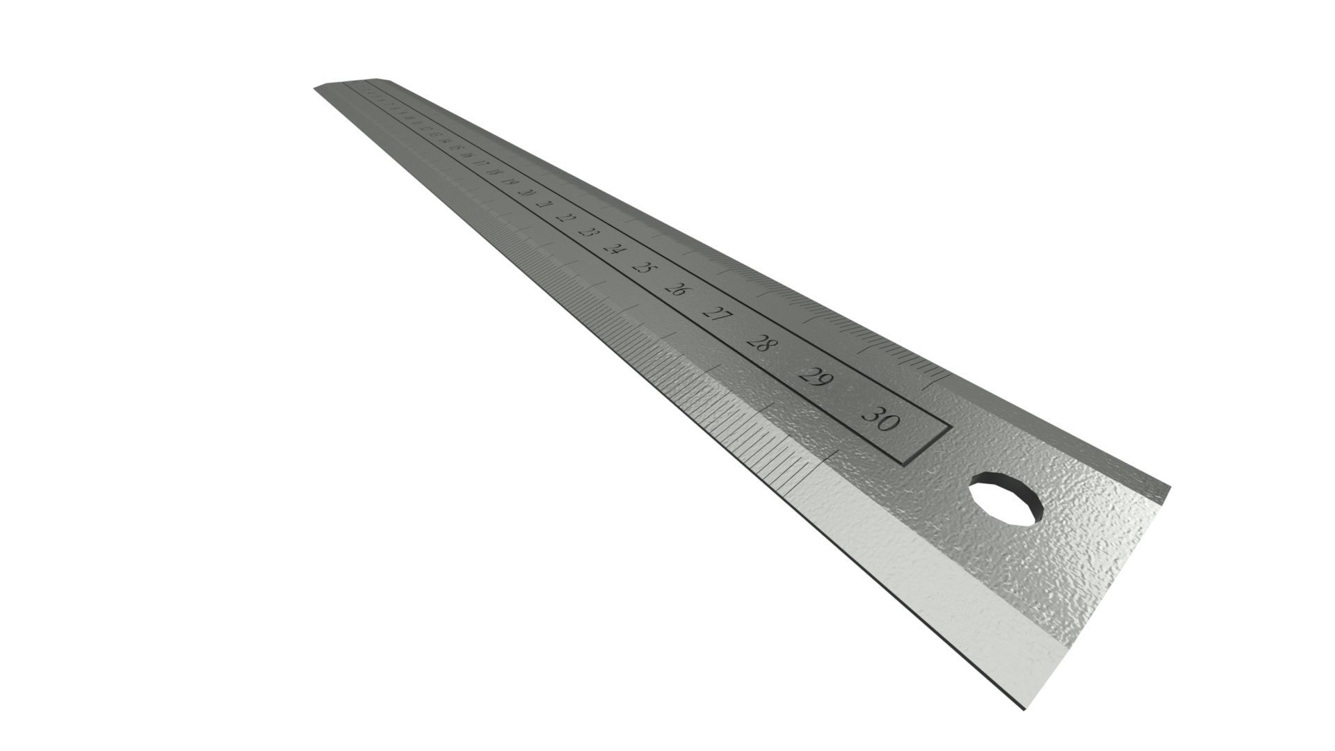 30cm Steel Ruler Free 3D model_1