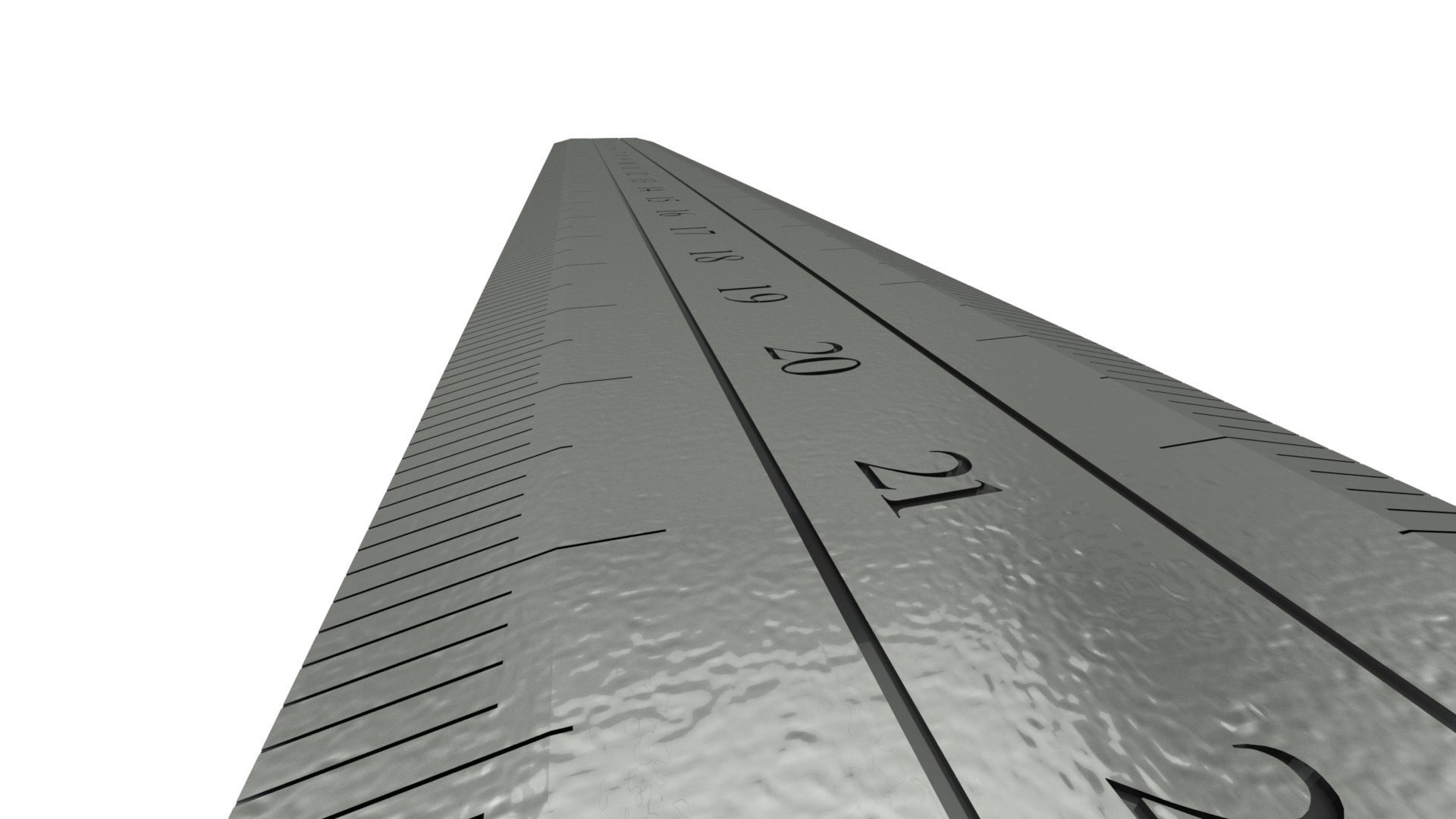30cm Steel Ruler Free 3D model_3
