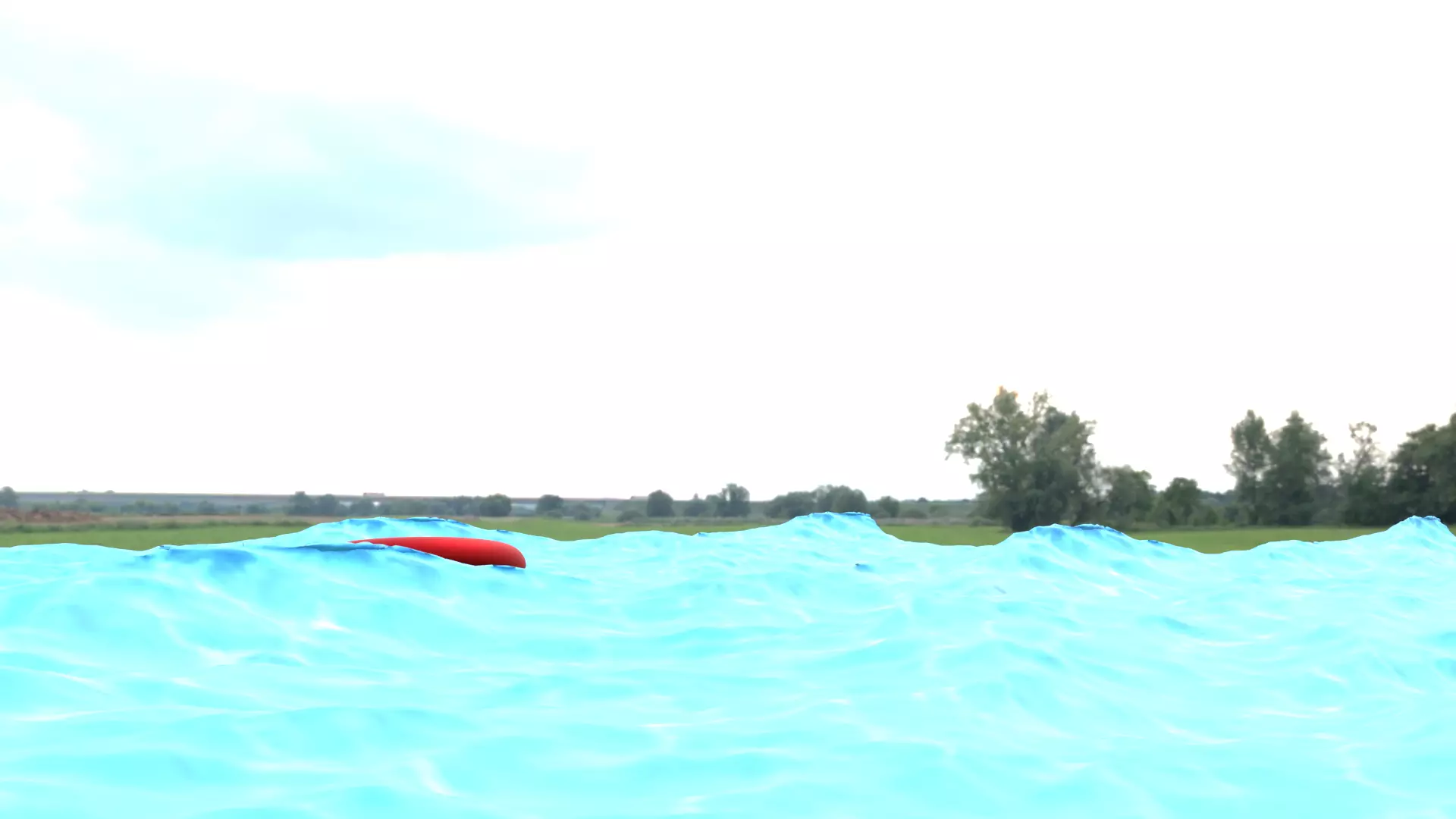 object on ocean 3D model