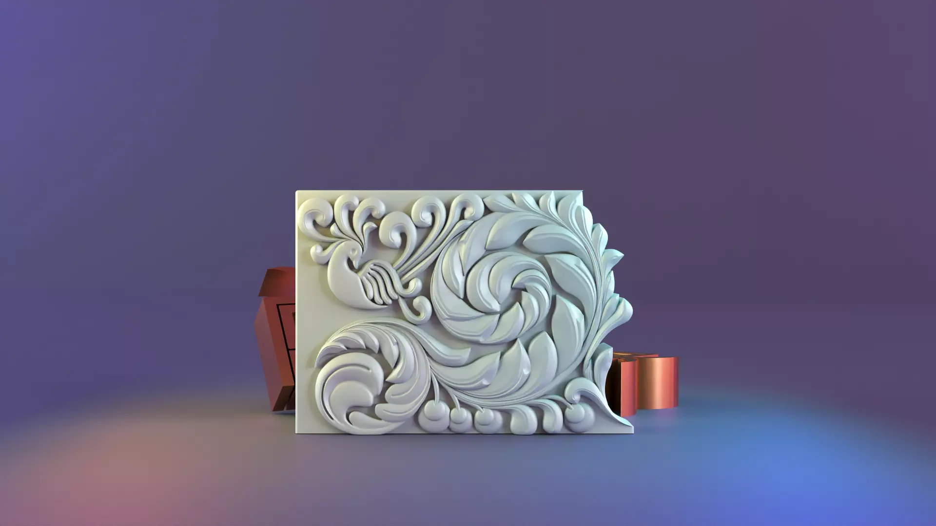 Peacock candle mold 3D print model