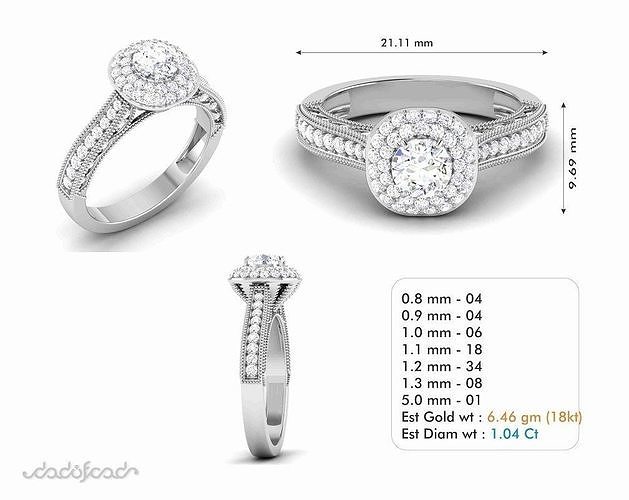 DIMOND RING - 6126 3D print model