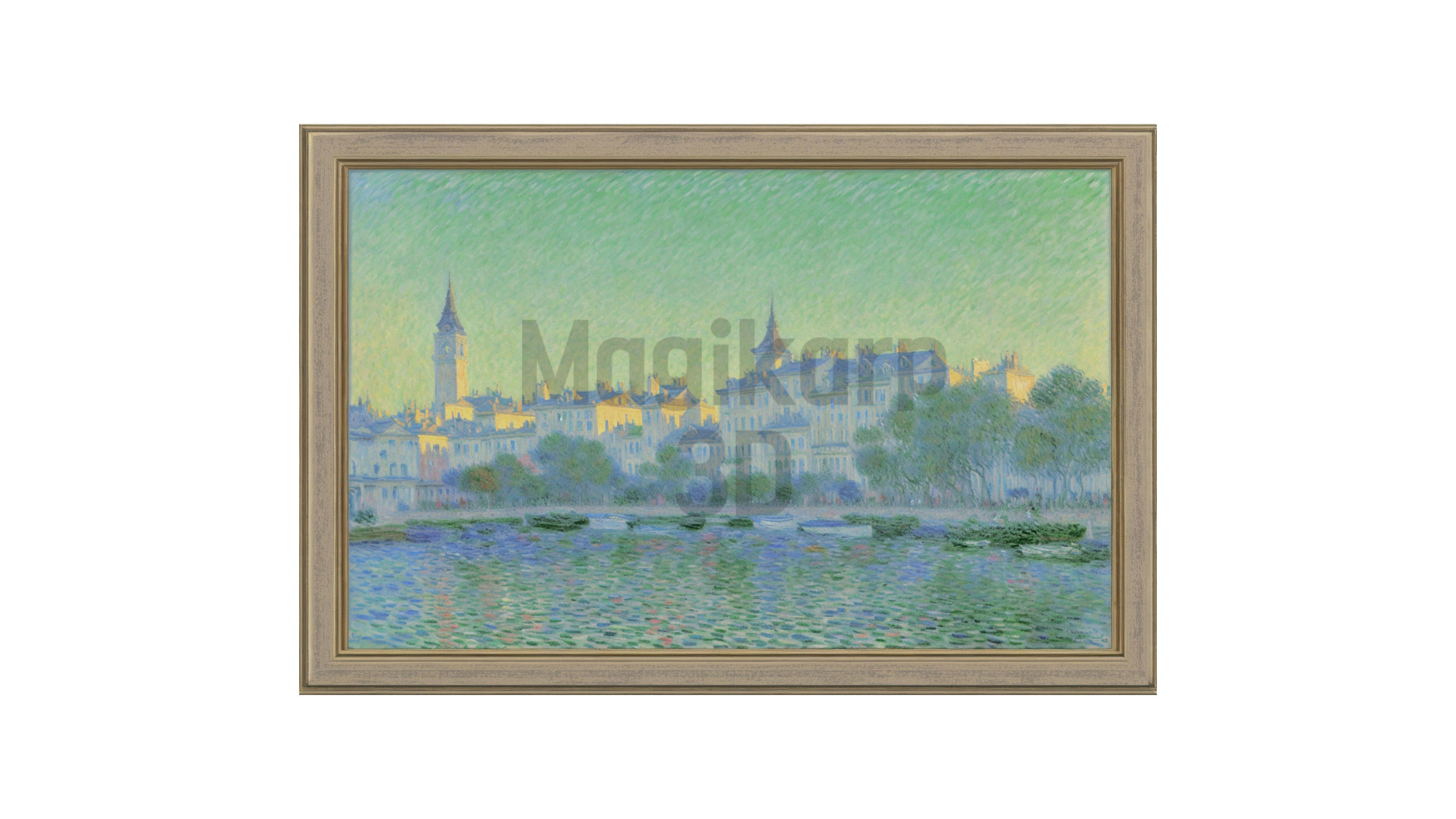 10 Monet Style Paintings Set - Game Ready Asset Low-poly 3D model_1