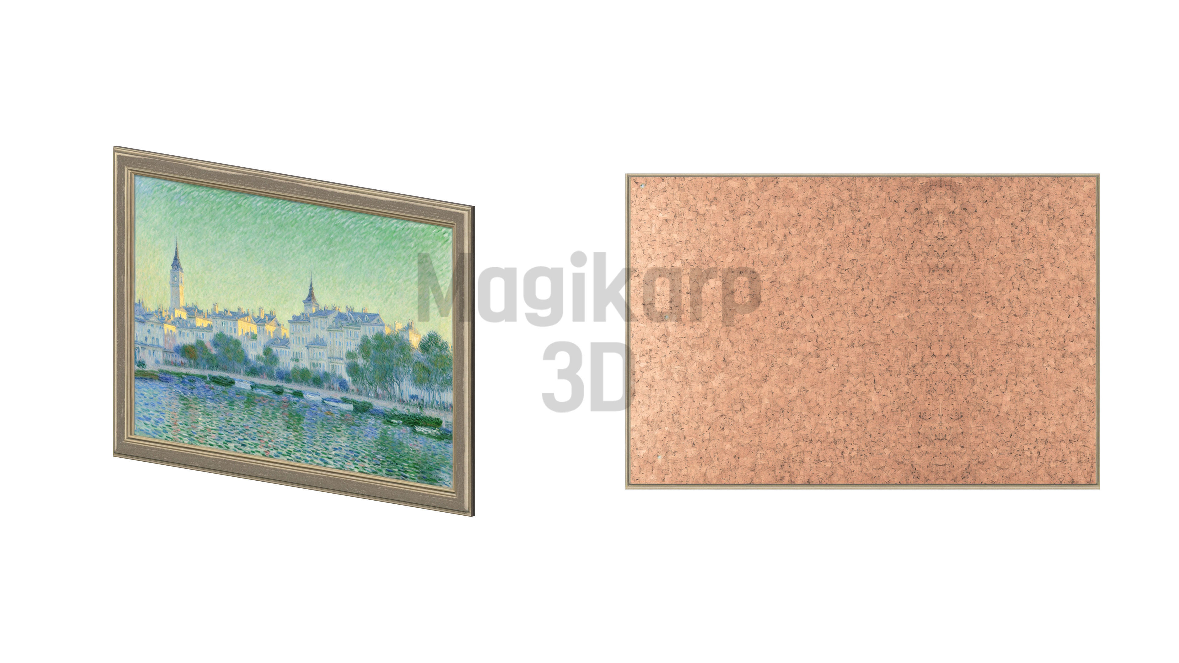 10 Monet Style Paintings Set - Game Ready Asset Low-poly 3D model_2