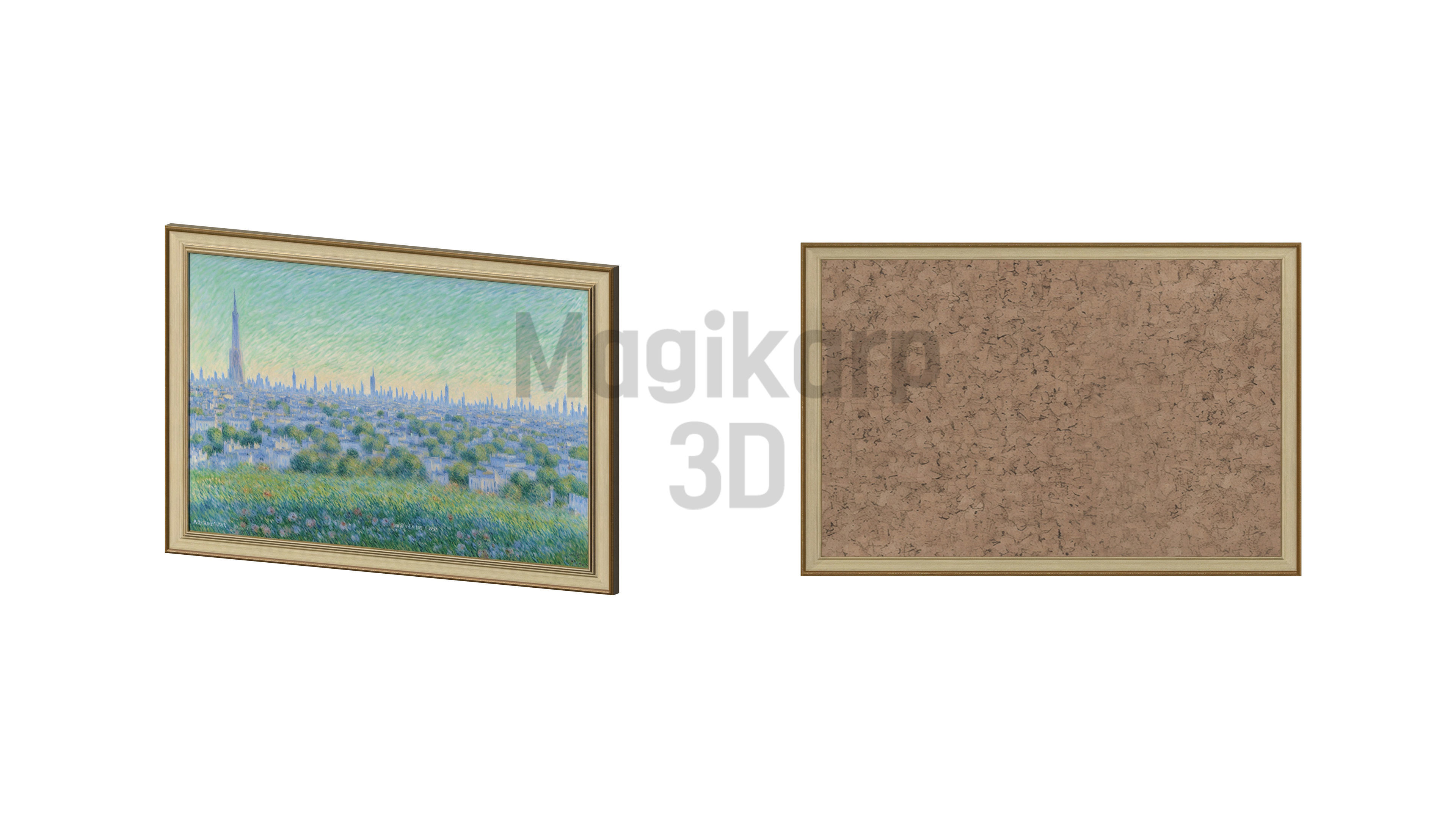 10 Monet Style Paintings Set - Game Ready Asset Low-poly 3D model_20