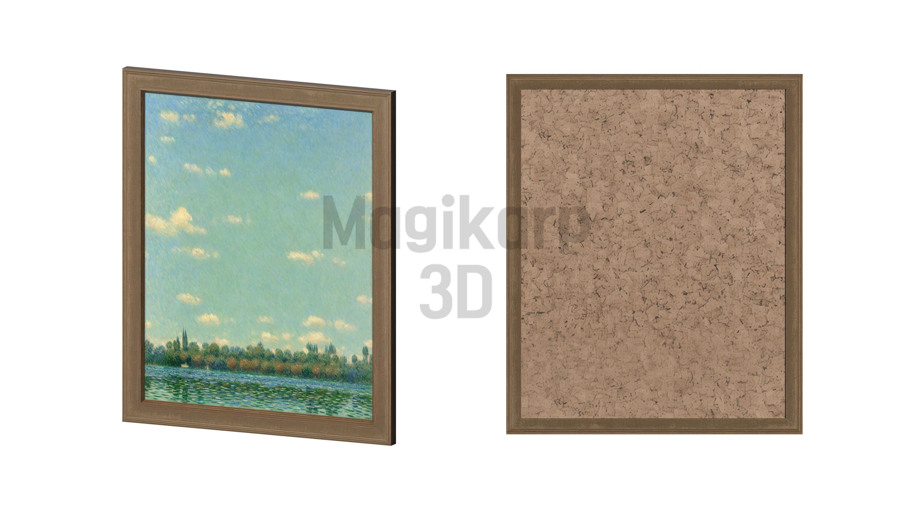 10 Monet Style Paintings Set - Game Ready Asset Low-poly 3D model_16
